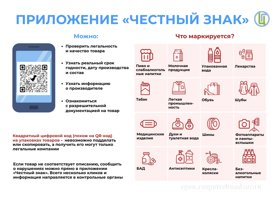 Управление Роспотребнадзора по Воронежской области проинформировало потребителей о национальной системе маркировки товаров «Честный Знак».